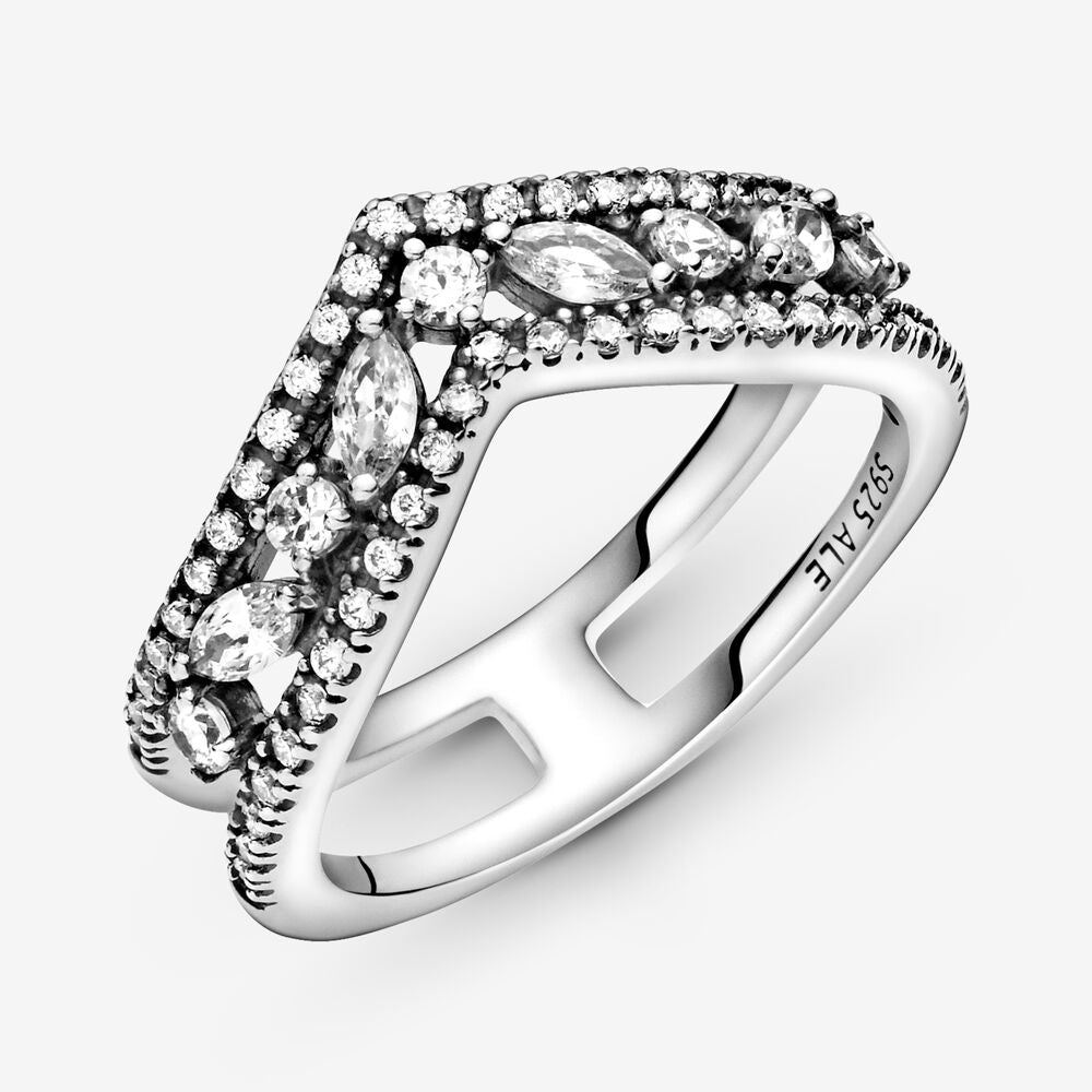 Pandora Sparkling Marquise Double Wishbone Ring 199095C01