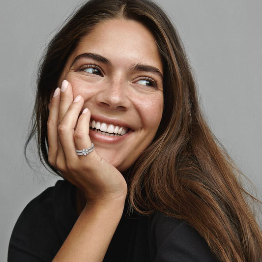 Sparkling Snowflake Double Ring - FINAL SALE