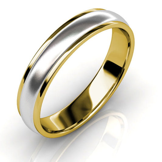 KIKO JAPAN TWO-TONE WEDDING BAND IN PLATINUM/18KT (3.4mm)