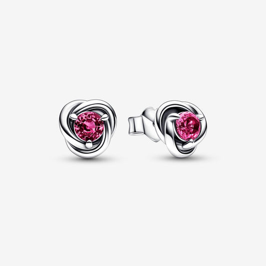 October Pink Eternity Circle Stud Earrings