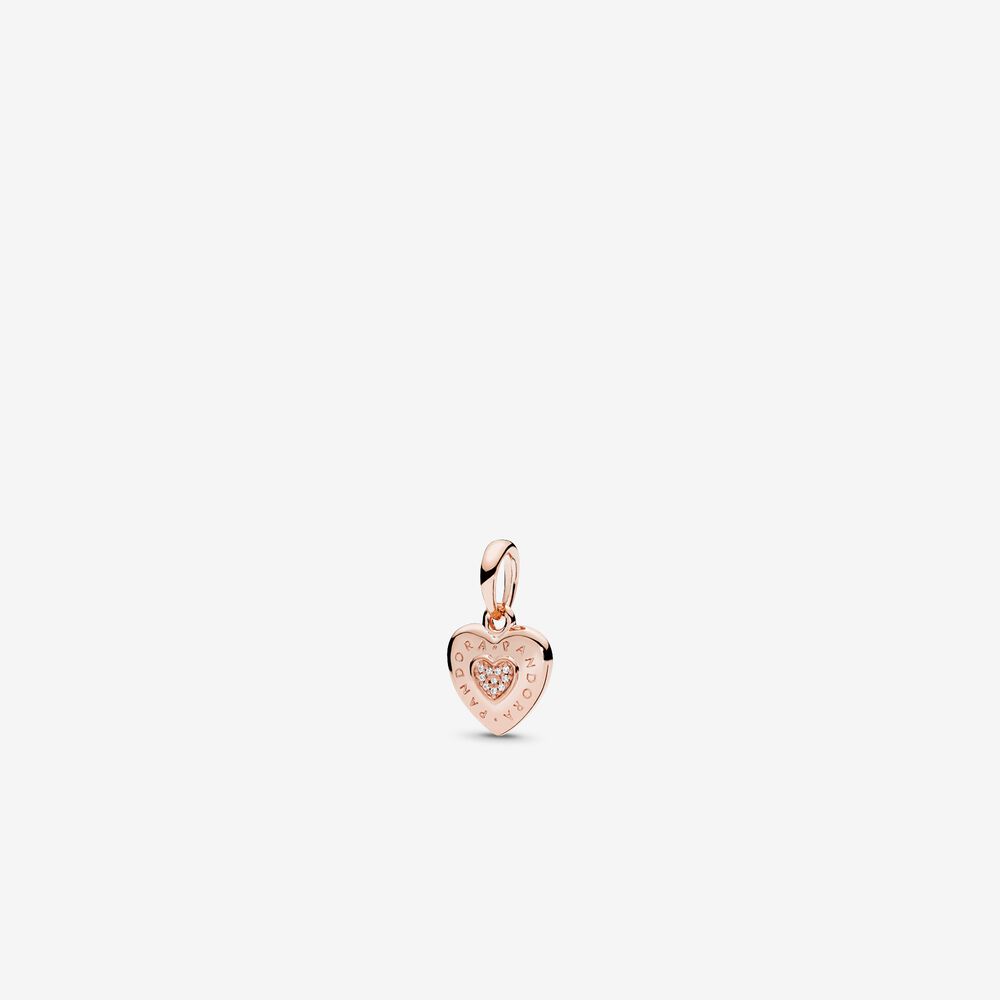 Pandora PANDORA Rose Logo Heart Necklace Pendant 387376CZ