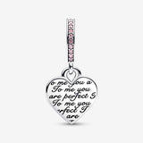 Two-tone Infinity Heart Double Dangle Charm Two-tone Infinity Heart Double Dangle Charm
