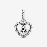 Pandora Aqua Blue Beaded Heart Dangle Charm 798854C01 Pandora Aqua Blue Beaded Heart Dangle Charm 798854C01