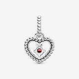 Pandora Blazing Red Beaded Heart Dangle Charm 798854C02 Pandora Blazing Red Beaded Heart Dangle Charm 798854C02