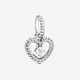 Pandora Milky White Beaded Heart Dangle Charm 798854C04 Pandora Milky White Beaded Heart Dangle Charm 798854C04