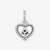 Pandora Misty Rose Beaded Heart Dangle Charm 798854C06 Pandora Misty Rose Beaded Heart Dangle Charm 798854C06