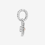 Pandora Misty Rose Beaded Heart Dangle Charm 798854C06 Pandora Misty Rose Beaded Heart Dangle Charm 798854C06