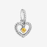Pandora Honey Beaded Heart Dangle Charm 798854C11 Pandora Honey Beaded Heart Dangle Charm 798854C11