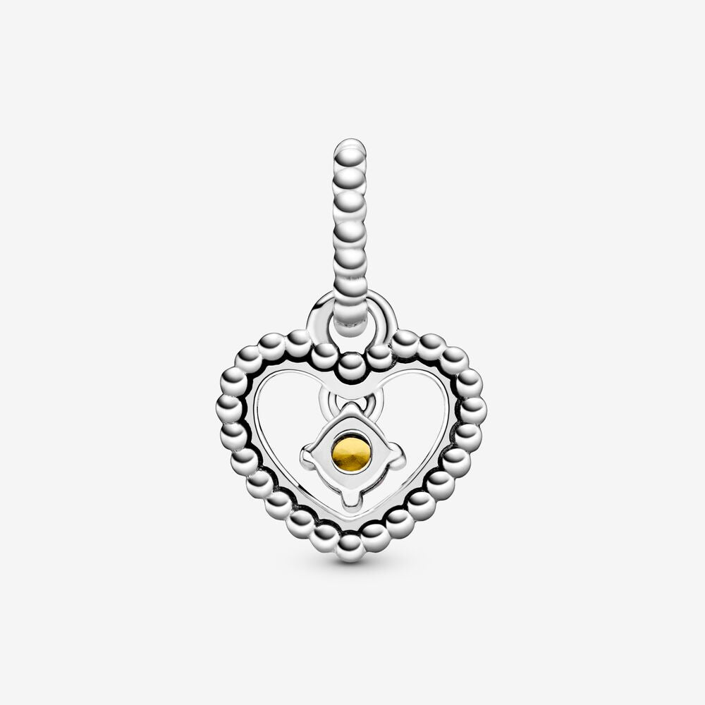 Pandora Honey Beaded Heart Dangle Charm 798854C11