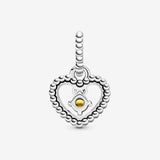Pandora Honey Beaded Heart Dangle Charm 798854C11 Pandora Honey Beaded Heart Dangle Charm 798854C11