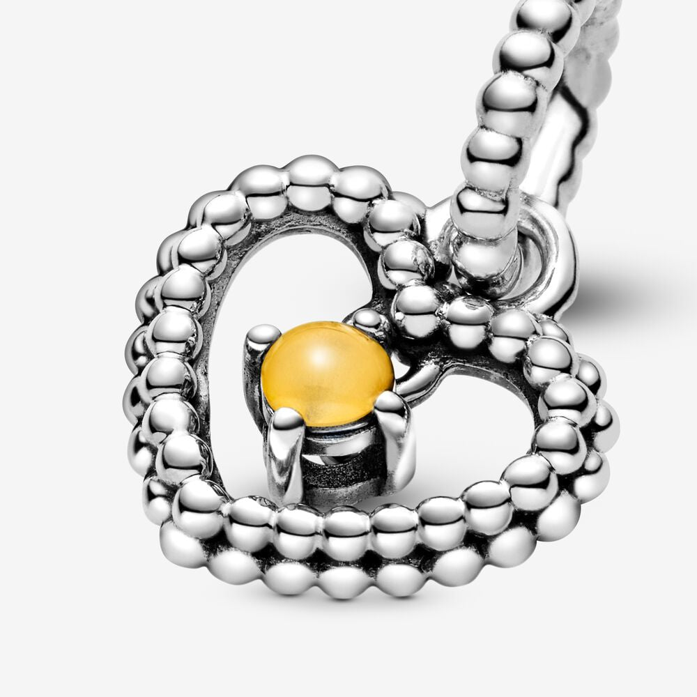 Pandora Honey Beaded Heart Dangle Charm 798854C11