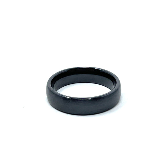 Ceramic Wedding Ring Band in Black (6mm)