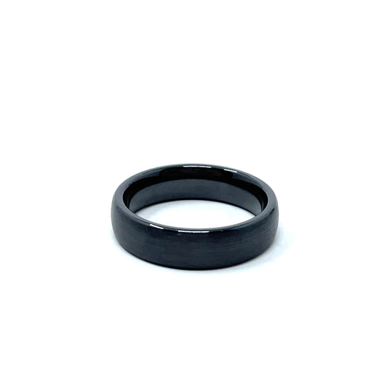 Ceramic Wedding Ring Band in Black (6mm)