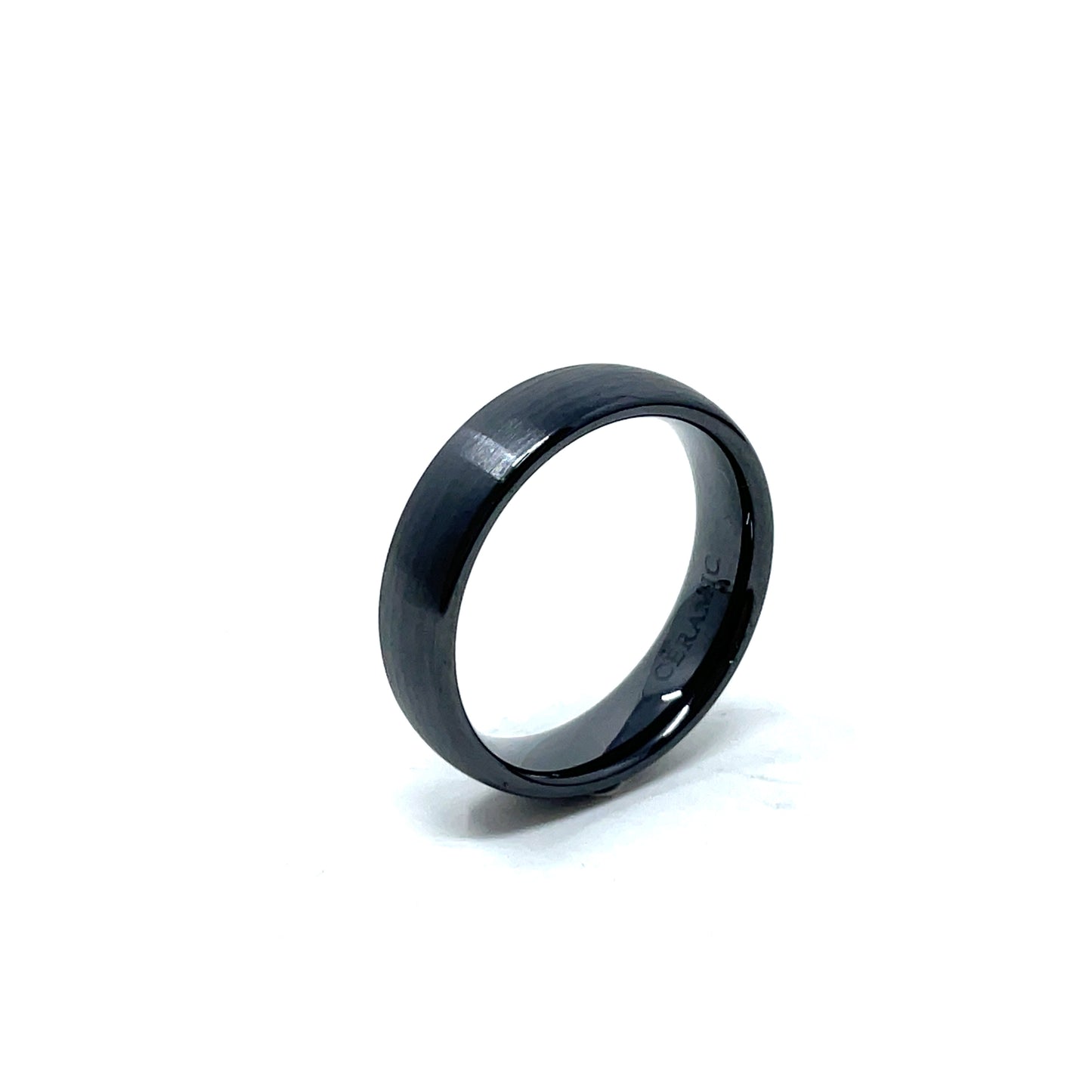 Ceramic Wedding Ring Band in Black (6mm)