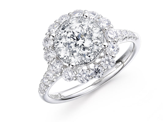 18K WHITE GOLD DIAMOND RING