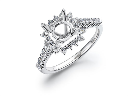 EsCa DIAMOND ENGAGEMENT RING SET IN 18K WHITE GOLD