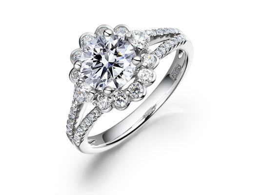 EsCa DIAMOND ENGAGEMENT RING SET (MOUNT ONLY) IN 18K WHITE GOLD