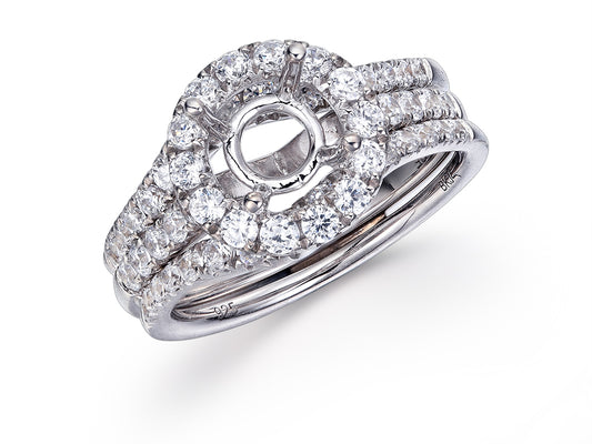 18K WHITE GOLD DIAMOND RING MOUNT