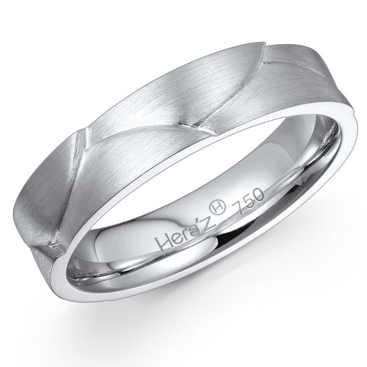 HERAZ 18KT WHITE GOLD MENS BAND (5.0MM)