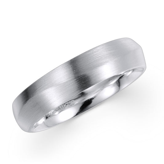 BRUSH COMFORT FIT WEDDING RING IN 18K WHITE GOLD (5MM)