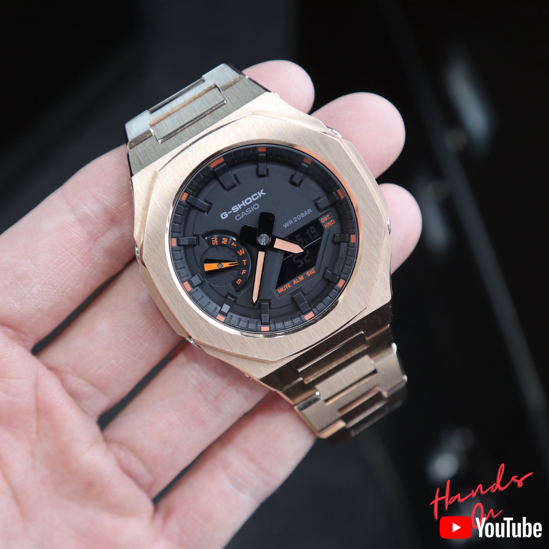 CasiOak GA2100 Metal Rose Gold Stainless Steel case Casio G-Shock GA-2