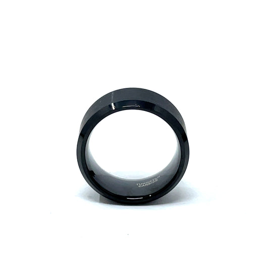 Tungsten Wedding Ring Band in Black (10mm)