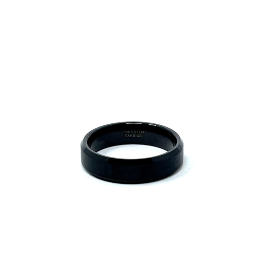 Tungsten Wedding Ring Band in Black (6mm)