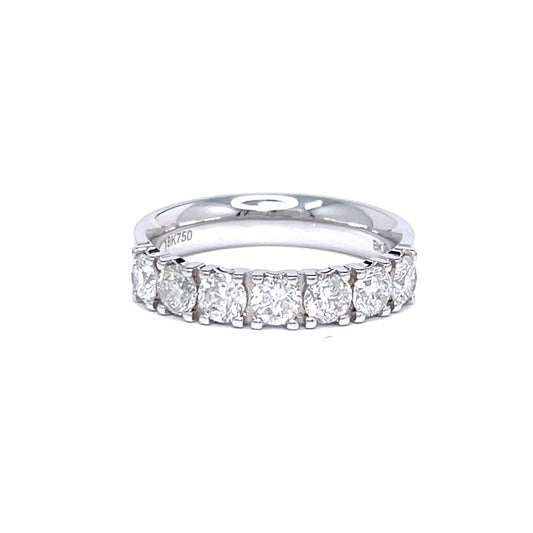 4mm Half-Eternity Pavé Diamond Ring in 18k White Gold
