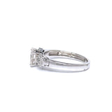 0.41ct Pear-Shaped Diamond with Heart Accents Engagement Ring in 18k