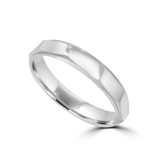 3.2MM MULTI-EDGED WEDDING RING IN PLATINUM