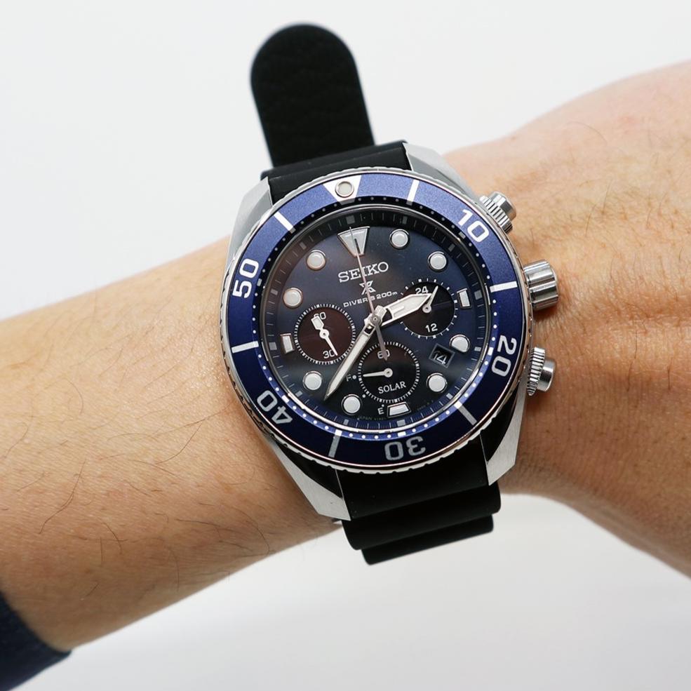 SEIKO PROSPEX SOLAR SUMO CHRONOGRAPH IN BLUE DIAL SSC759J1