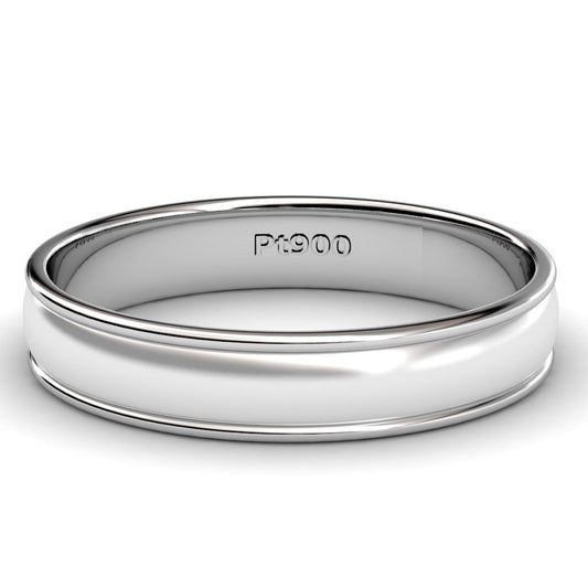 BRUSHED AND POLISHED WEDDING RING IN PLATINUM (3.5mm)