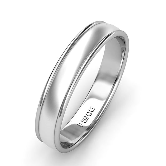BRUSHED AND POLISHED WEDDING RING IN PLATINUM (3.5mm)