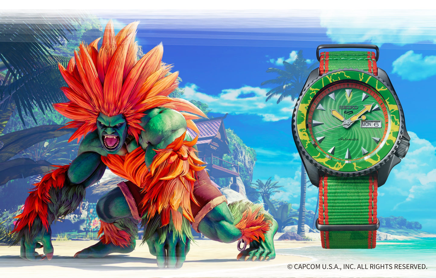 SEIKO 5 SPORTS STREET FIGHTER BLANKA LIMITED EDITION SRPF23K1
