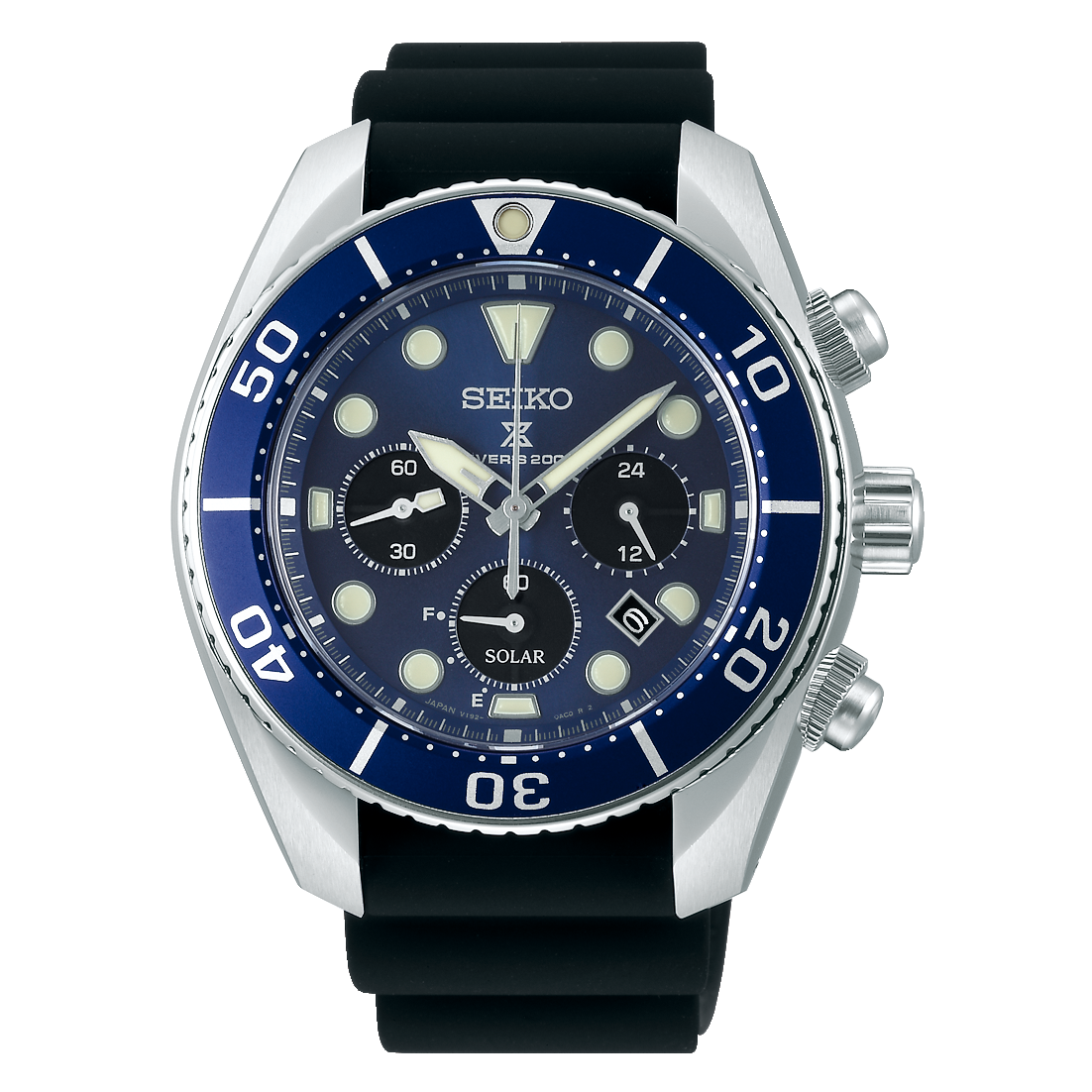 seiko prospex solar sumo chronograph in blue dial ssc759j1