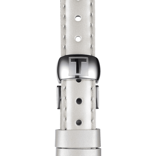 Tissot official white leather strap lugs 12 mm T852036540