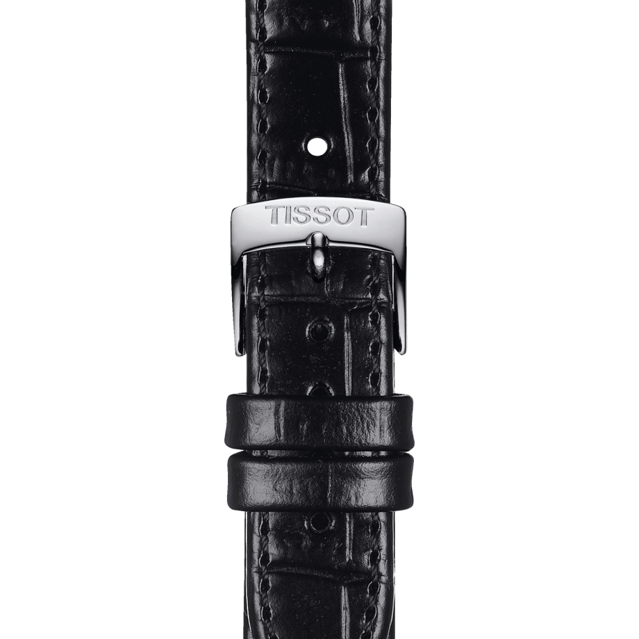 Tissot official black leather strap lugs 15 mm T852043622