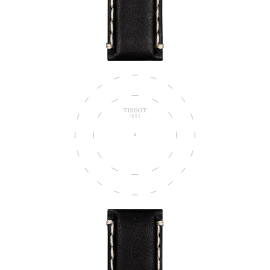 Tissot official black leather strap lugs 22 mm T852044982