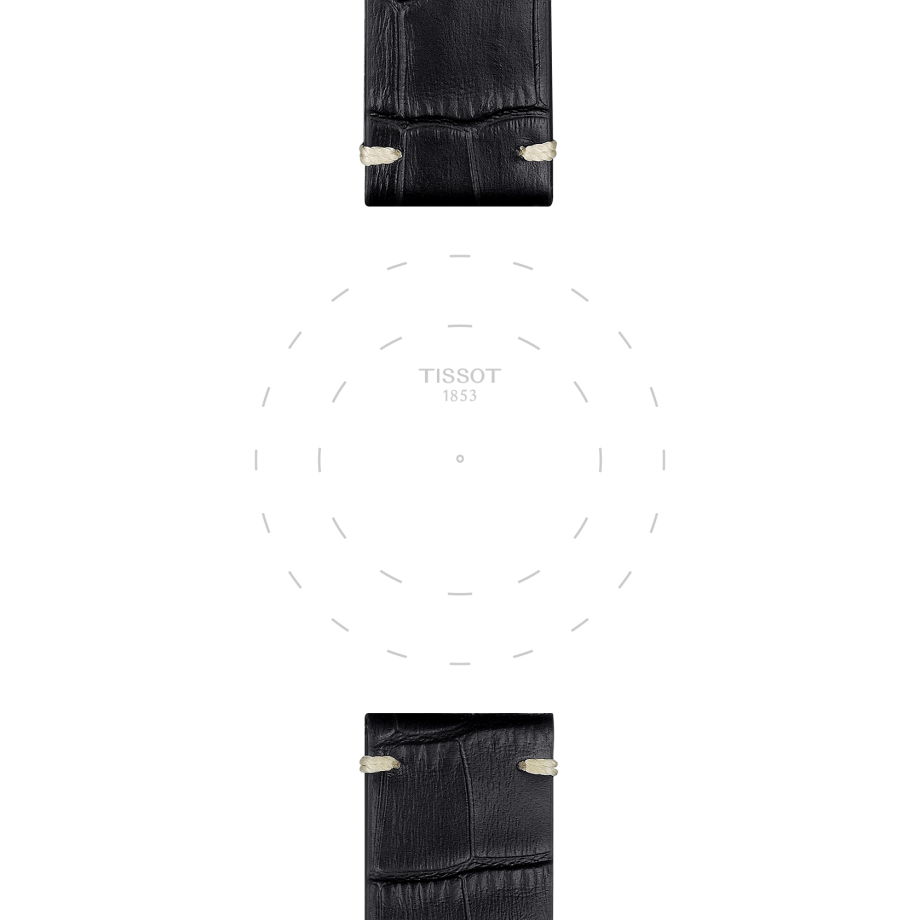 Tissot official black leather strap lugs 22 mm T852046775