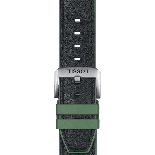 Tissot official green leather and rubber strap lugs 22 mm T852046787