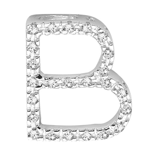 DIAMOND BLOCK "B" INITIAL IN 14KT