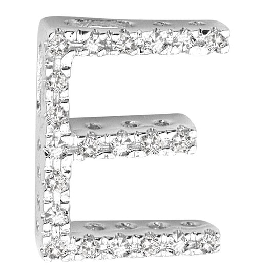 DIAMOND BLOCK "E" INITIAL IN 14KT