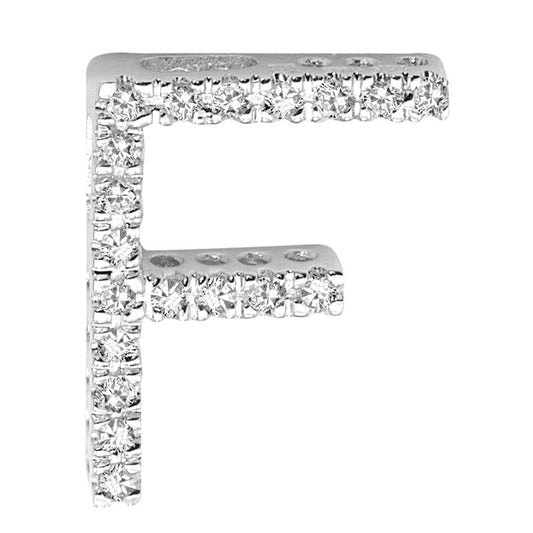 DIAMOND BLOCK "F" INITIAL IN 14KT