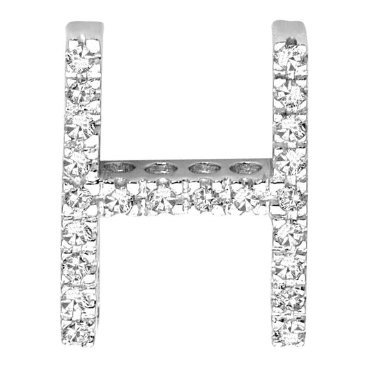 DIAMOND BLOCK "H" INITIAL IN 14KT