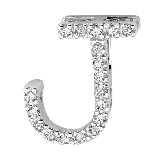 DIAMOND BLOCK "J" INITIAL IN 14KT