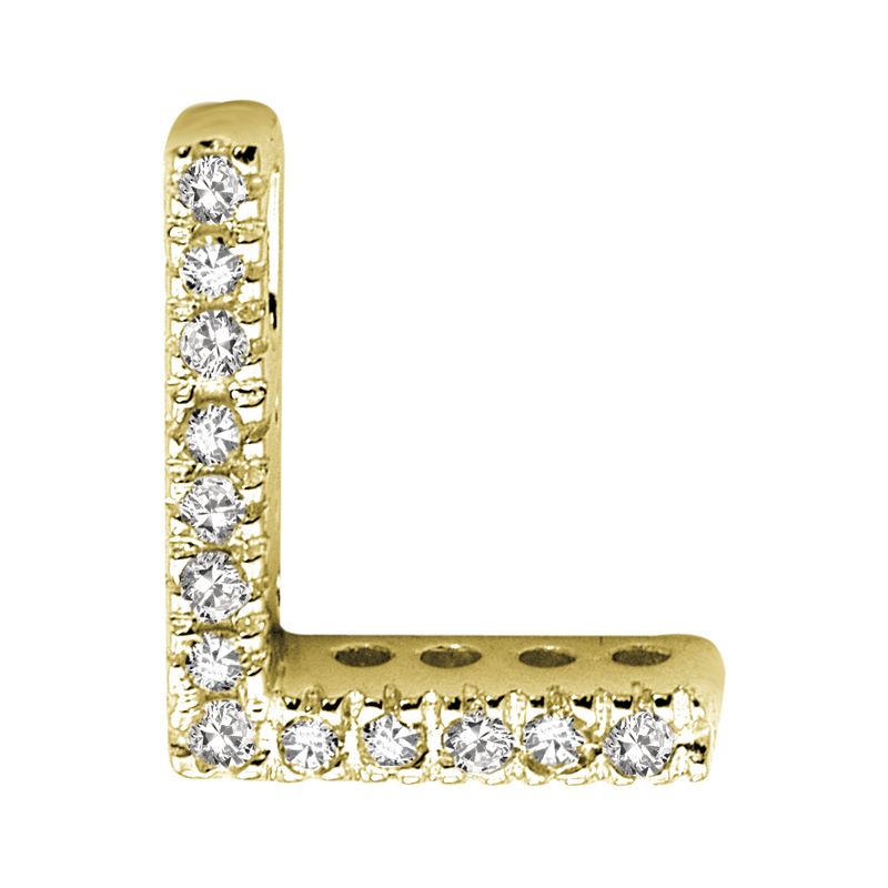 DIAMOND BLOCK "L" INITIAL IN 14KT