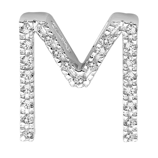 DIAMOND BLOCK "M" INITIAL IN 14KT