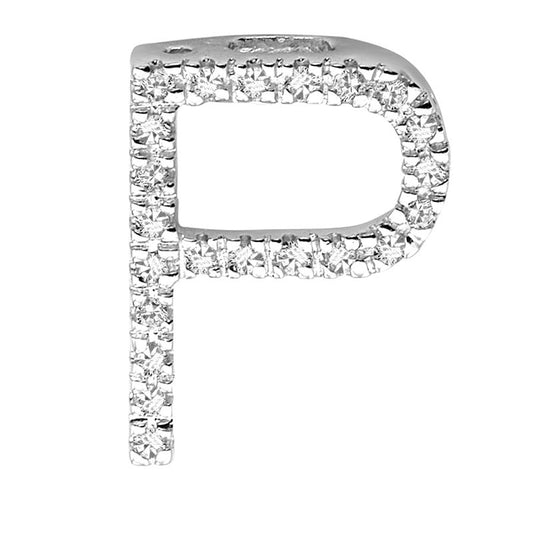 DIAMOND BLOCK" P "INITIAL IN 14KT