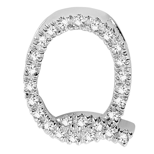 DIAMOND BLOCK "Q" INITIAL IN 14KT