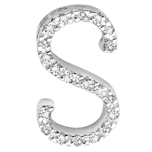 DIAMOND BLOCK "S" INITIAL IN 14KT